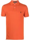 Polo Ralph Lauren Embroidered-logo Short-sleeve Polo Shirt In Orange