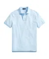 Polo Ralph Lauren Embroidered-logo Short-sleeved Polo Shirt In Blue