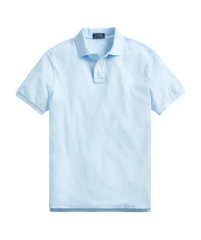 Polo Ralph Lauren Embroidered-logo Short-sleeved Polo Shirt In Blue