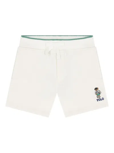 Polo Ralph Lauren Babies' Embroidered-logo Shorts In White