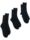 Polo Ralph Lauren Embroidered-logo Sock Set In Blue