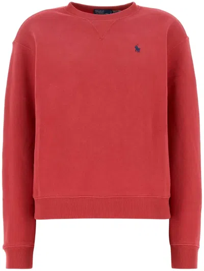 Polo Ralph Lauren Embroidered-logo Sweater In Red