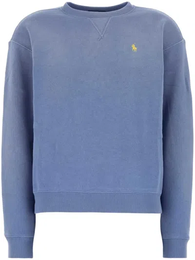 Polo Ralph Lauren Embroidered-logo Sweater In Blue