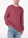Polo Ralph Lauren Prune Juice Coloured Cotton Cable-knit Jumper In Pink