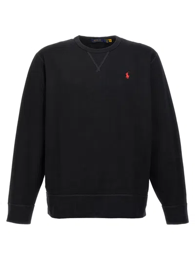 Polo Ralph Lauren Embroidered Logo Sweatshirt In Black
