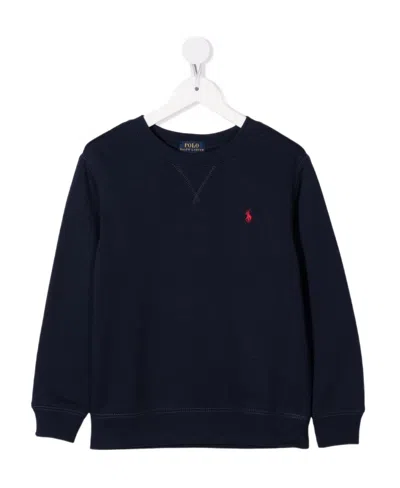 Polo Ralph Lauren Kids' Embroidered-logo Sweatshirt In Blue