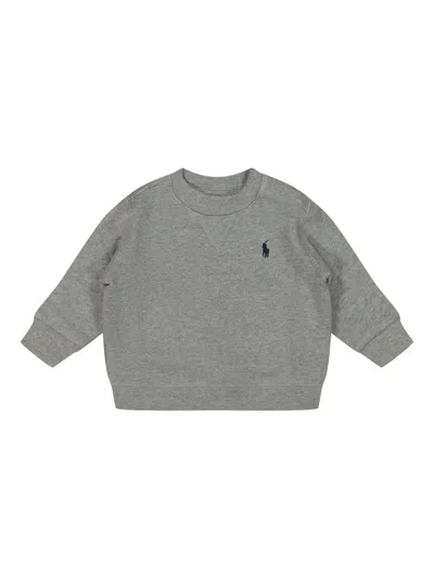 Polo Ralph Lauren Babies' Embroidered Logo Sweatshirt In Gray