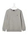 Polo Ralph Lauren Teen Embroidered Logo Sweatshirt In Gray