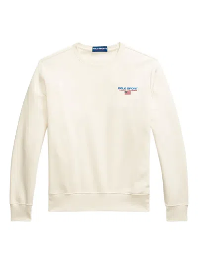 Polo Ralph Lauren Embroidered-logo Sweatshirt In Neutral