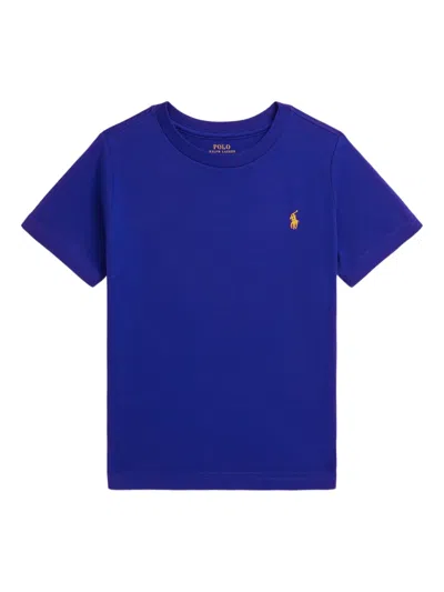 Polo Ralph Lauren Kids' Embroidered Logo T-shirt In Blue