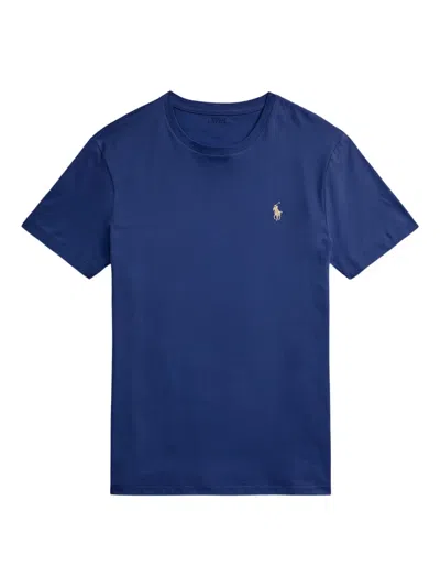 Polo Ralph Lauren Embroidered-logo T-shirt In Blue