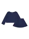 Polo Ralph Lauren Embroidered Logo T-shirt And Skirt Set In Blue