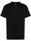 Polo Ralph Lauren Black Crewneck T-shirt With Pony Embroidery On The Front In Black