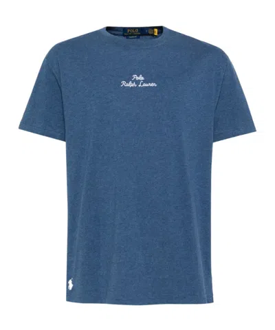 Polo Ralph Lauren Embroidered Logo T-shirt In Blue