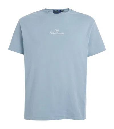 Polo Ralph Lauren Embroidered-logo T-shirt In Blue