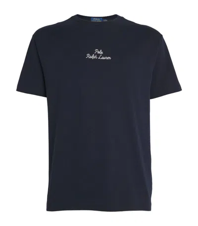 Polo Ralph Lauren Embroidered-logo T-shirt In Navy