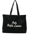 Polo Ralph Lauren Embroidered-logo Tote Bag In Black