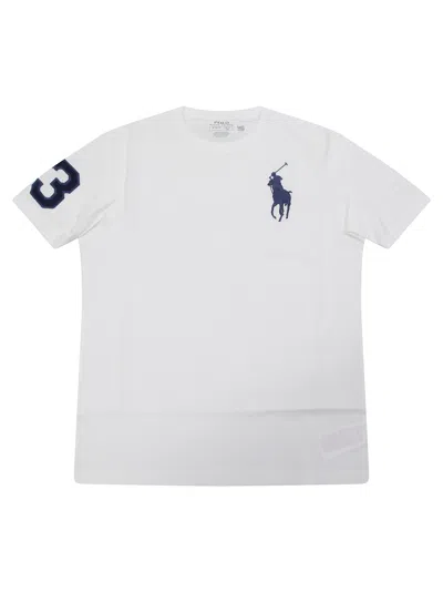 Polo Ralph Lauren Embroidered Logo T-shirt For Kids In Bianco
