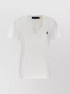 Polo Ralph Lauren Embroidered Logo V-neck T-shirt In White