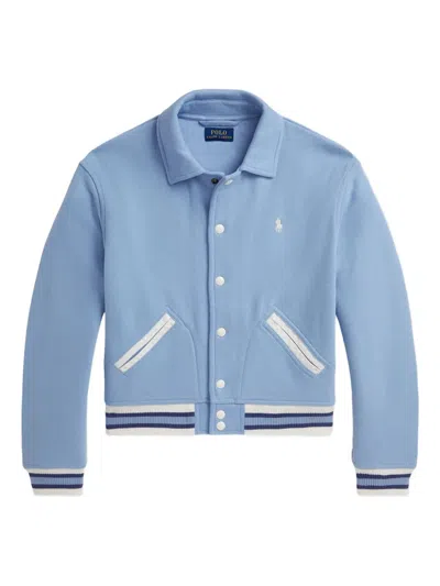 Polo Ralph Lauren Kids' Embroidered-logo Varsity Bomber Jacket In Blue