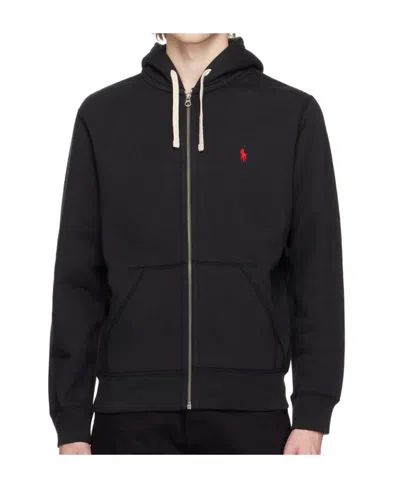 Polo Ralph Lauren Cotton-blend Zip Hoodie In Black