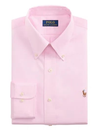Polo Ralph Lauren Embroidered Long-sleeve Shirt In Pink
