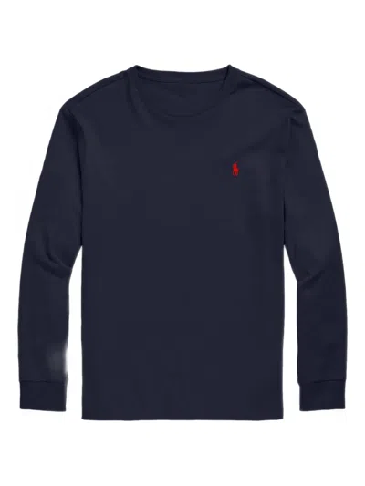 Polo Ralph Lauren Embroidered Long-sleeve T-shirt In Black