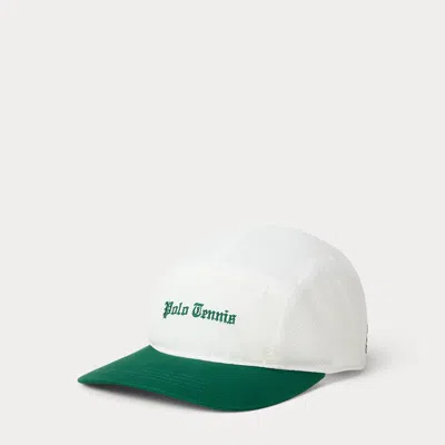 Polo Ralph Lauren Embroidered Mesh & Faille Cap In Paper White/new Forest Mu