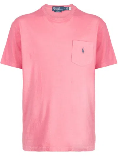 Polo Ralph Lauren Embroidered-motif Short-sleeve T-shirt In Pink