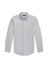 Polo Ralph Lauren Embroidered Oxford Shirt In Gray