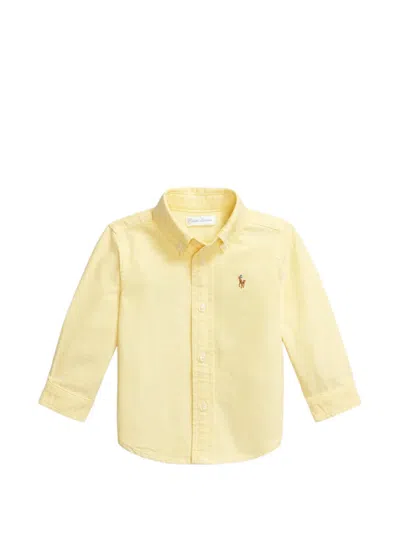 Polo Ralph Lauren Babies' Embroidered Oxford Shirt In Yellow