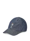 Polo Ralph Lauren Embroidered-polo Bear Denim Cap In Blue