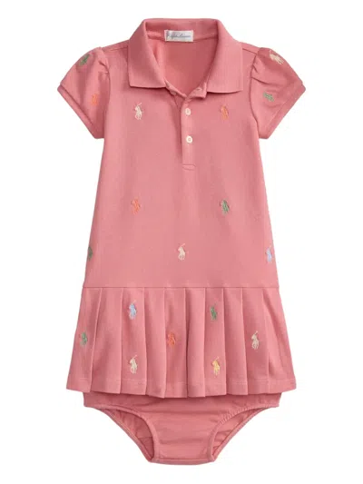 Polo Ralph Lauren Babies' Embroidered Polo Dress Set In Pink