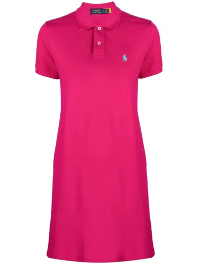 POLO RALPH LAUREN EMBROIDERED POLO-PONY DRESS