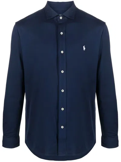 Polo Ralph Lauren Embroidered Polo-pony Shirt In Blue