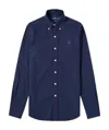 Polo Ralph Lauren Blue Shirt With Button-down Collar And Pony Embroidery On The Front In Blue