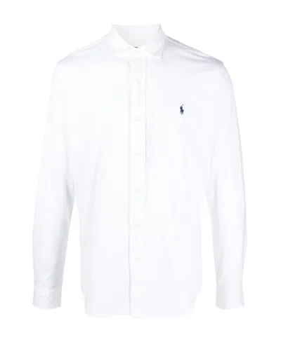 Polo Ralph Lauren Long-sleeved Button-down Shirt With Tailored Fit In White