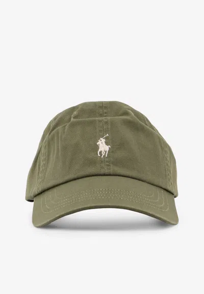 Polo Ralph Lauren Embroidered Pony Baseball Cap In Green