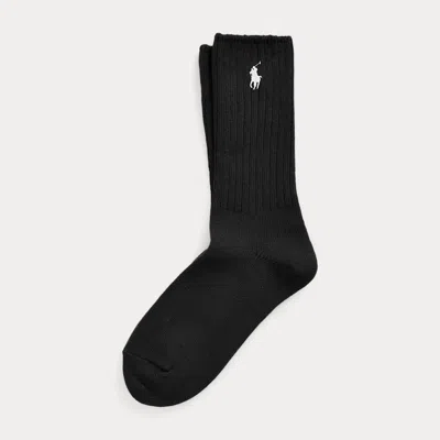Polo Ralph Lauren Embroidered Pony Crew Socks In Coal