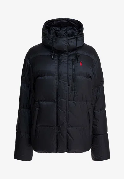 Polo Ralph Lauren Embroidered Pony Down Jacket In Black