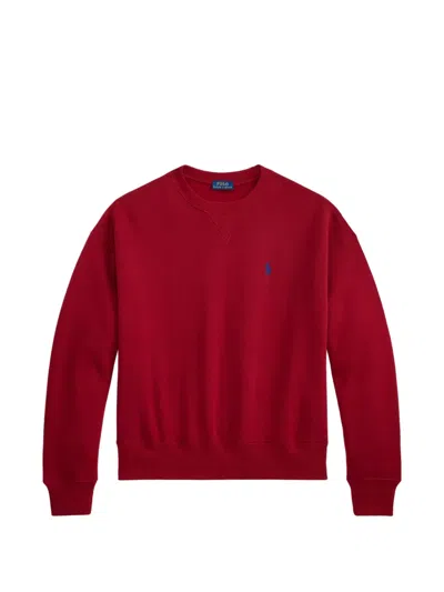 Polo Ralph Lauren Embroidered Pony Fleece Sweatshirt In Red
