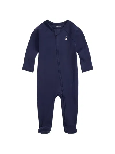 Polo Ralph Lauren Babies' Embroidered Pony Footed Coverall In Blue