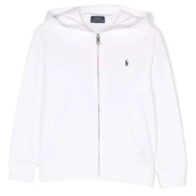 Polo Ralph Lauren Kids'  Embroidered Pony Full-zip Hoodie In White
