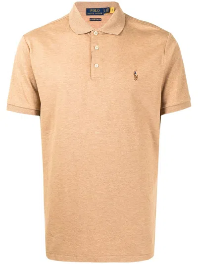 Polo Ralph Lauren Embroidered-pony Polo Shirt In Brown