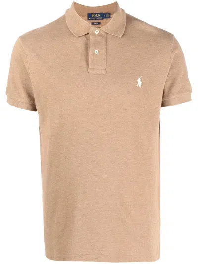 Polo Ralph Lauren Embroidered Pony Polo Shirt In Neutrals