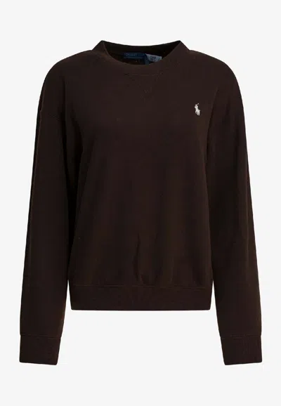 Polo Ralph Lauren Embroidered Pony Sweatshirt In Brown