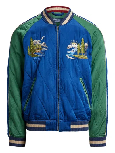 Polo Ralph Lauren Embroidered Quilted Jacket In Multi