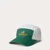 Polo Ralph Lauren Run Club P-wing Logo Nylon Ripstop 5 Panel Cap In Kelly Green Multi