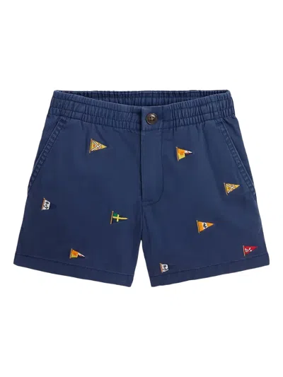 Polo Ralph Lauren Kids' Embroidered Shorts In Blue