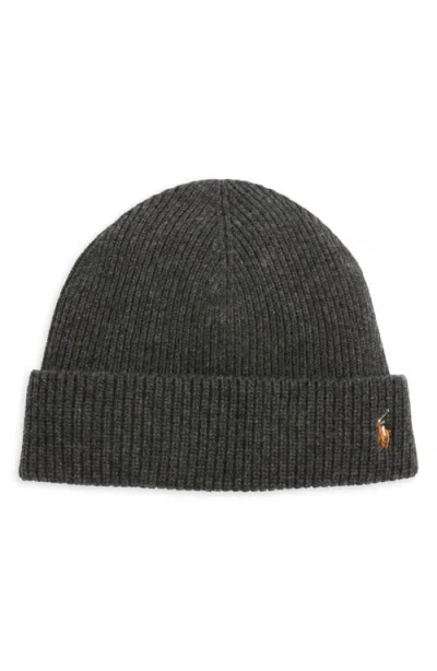 Polo Ralph Lauren Signature Pony Wool-blend Beanie In Barclay Heather